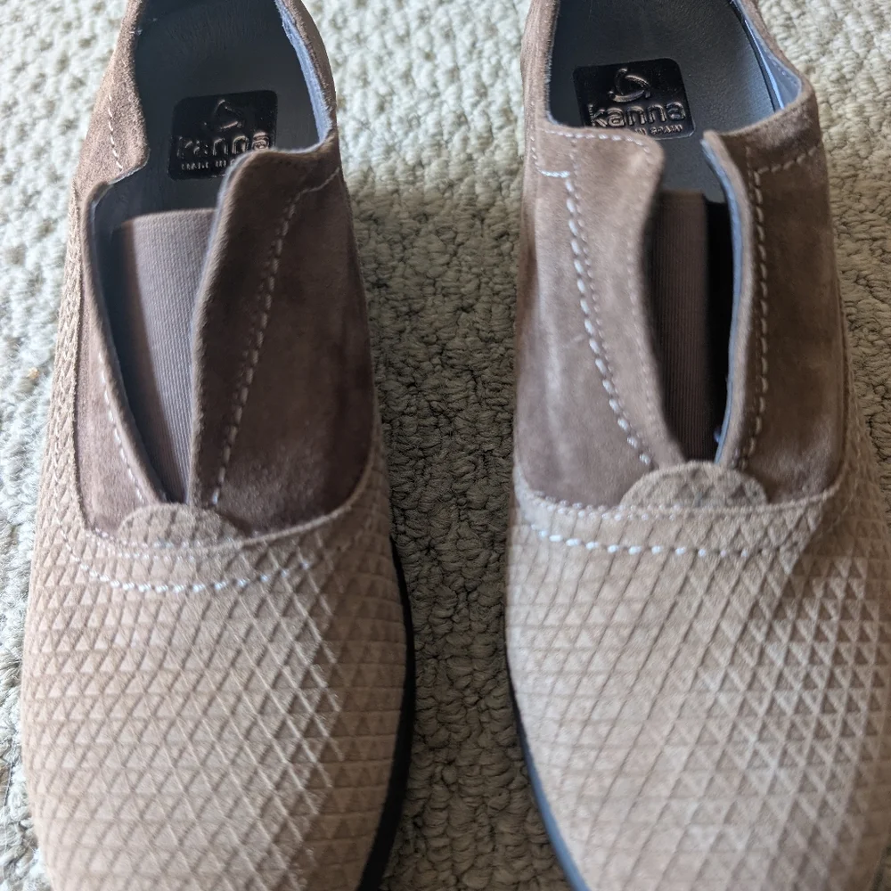 Kanna Leather Slides‎ Shoes Heel Size 40 Spain Approx Size US 9/9.5 EXC Beige